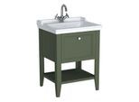 VitrA Valarte Waschtisch-Möbel-Set 65814 64,5x53x88cm, 1 Vollauszug, Korpus Vintage grün/Waschtisch weiß hochglanz