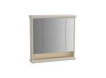 VitrA Valarte LED-Spiegelschrank 62233 78x17x76cm, 3 Spiegeltüren, Korpus elfenbein matt