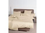 Bettwäsche JANINE "Colors", beige (creme), B/L: 200cm x 220cm, 1 Stk., 2 Stk., Mako-Satin, B/L: 80cm x 80cm & 80cm x 80cm, 3 Stk., Mako-Satin, Obermaterial: 100% Baumwolle, Bettwäsche, Bettwäsche, feinfädige uni Bettwäsche für alle Jahreszeiten, Markenreißverschluss