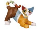 Dekofigur GOEBEL "Rosina Wachtmeister - Cat Milena", bunt, B:4,5cm H:6,5cm T:9cm, Biskuitporzellan, Dekofiguren, Sammelfigur, Tierfigur