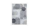 Teppich KAYOOM "Visionary 126", grau, B:80cm H:8mm L:150cm, Polyester, Teppiche, Teppich, Kurzflor, Modernes Muster, In- und Outdoor geeignet, Wohnzimmer