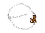 Armband OSTSEE-SCHMUCK "- Katze - Silber 925/000 - Bernstein" Gr. 20, silber (silber 925, silberfarben, weiß), Armbänder, Damen, Silber 925 (Sterlingsilber), Armband