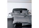 Bettwäsche JANINE "Colors", grau, B/L: 155cm x 200cm, 1 Stk., 1 Stk., Mako-Satin, B/L: 80cm x 80cm, 2 Stk., Mako-Satin, Obermaterial: 100% Baumwolle, Bettwäsche, Bettwäsche, feinfädige uni Bettwäsche für alle Jahreszeiten, Markenreißverschluss