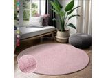 Hochflor-Teppich SANAT "LOCA", rosa, H:30mm Ø:200cm, Kunstfaser, Teppiche, Wohnzimmer, Langflor, Shaggy, Schlafzimmer