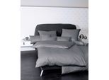 Bettwäsche JANINE "Colors", grau, B/L: 200cm x 220cm, 1 Stk., 2 Stk., Mako-Satin, B/L: 80cm x 80cm & 80cm x 80cm, 3 Stk., Mako-Satin, Obermaterial: 100% Baumwolle, Bettwäsche, Bettwäsche, feinfädige uni Bettwäsche für alle Jahreszeiten, Markenreißverschluss