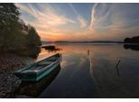 Fototapete PAPERMOON "Boot im Wasser", bunt, B:3,5m L:2,6m, Vlies, Tapeten