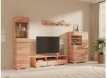 Wohnwand OTTO HOME "VETRO: besteht aus 2 Vitrinen, 1 Lowboard & 1 Wandregal, Wohnzimmer.", braun (kernbuchefarben), Kastenmöbel-Sets, Wohnwand, Breite:290cm, Türen mit Glaseinsätzen, Kabeldurchführung in Lowboard