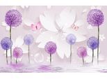 Fototapete PAPERMOON "Muster mit Blumen und Wasser", bunt, B:3,5m L:2,6m, Vlies, Tapeten