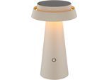 LED Solarleuchte OTTO HOME "Tirria Akkuleuchte", beige (sandfarben), H:23cm Ø:14cm, Leuchten, stufenloser Touchdimmer, Farben fixierbar, Solarlampe, CCT