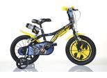 Kinderfahrrad DINO BIKES "16" Batman Kinderfahrrad Jugenfahrrad Freilauf 4–7 Jahre Stützräder" Gr. 25, schwarz, Fahrräder, Kinder, 25cm, 14 Zoll (35,56cm), mit Stützrädern, Trinkflasche und Frontschild