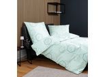 Bettwäsche JANINE "J. D.", mint salbei, B/L: 155cm x 220cm, 1 Stk., 1 Stk., Mako-Satin, B/L: 80cm x 80cm, Mako-Satin, Obermaterial: 100% Baumwolle, Bettwäsche, Bettwäsche, mit Reißverschluss