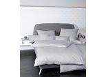 Bettwäsche JANINE "Colors", grau (hellgrau), B/L: 200cm x 200cm, 1 Stk., 2 Stk., Mako-Satin, B/L: 80cm x 80cm & 80cm x 80cm, 3 Stk., Mako-Satin, Obermaterial: 100% Baumwolle, Bettwäsche, Bettwäsche, feinfädige uni Bettwäsche für alle Jahreszeiten, Markenreißverschluss