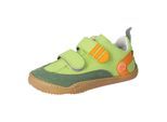 Barfußschuh QNUFFS "Ahorn", Jungen, Gr. 24, grün (lime, orange), Lederimitat, Schuhe Barfußschuh, Halbschuh, Klettschuh mit Nullsprenung