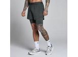 MP Herren Hybrid 5 2-in-1 Shorts - Schwarz Verwaschen - L