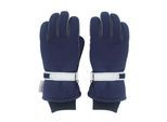 Thermohandschuhe MAXIMO, Kinder, Gr. 5, grau (navy, anthrazit), Stoff, Kunstfaser, mehrfarbig, Handschuhe, mit reflektierendem Verschluss, Fleecefutter, Strickbündchen