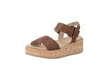 Keilsandalette REMONTE "Remonte Sandalen Lederimitat", Damen, Gr. 40, braun, Lederimitat, Schuhe
