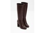 bonprix Stiefel, braun, Gr.40, Zeitloser Stiefel mit Blockabsatz, aus Vegan