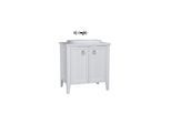 VitrA Valarte Einbauwaschtisch-Möbel-Set 62168 77,5 x 52 x 87,5 cm, 2 Türen, Korpus weiß matt/Waschtisch weiß hochglanz