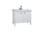 VitrA Valarte Waschtisch-Möbel-Set 62156 99,5 x 53 x 88 cm, 2 Türen, Korpus weiß matt/Waschtisch weiß hochglanz