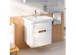 VitrA Sento Waschtisch-Unterschrank 60822 63 x 48,5 x 66,5 cm, Weiß Matt, Dekor, Überlaufloch, Hahnloch mittig