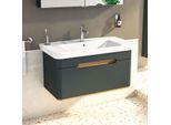 VitrA Sento Waschtisch-Unterschrank 60820 98 x 48,5 x 50 cm, Anthrazit Matt, Dekor, Überlaufloch, Hahnloch mittig