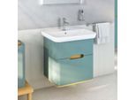 VitrA Sento Waschtisch-Möbel-Set 65876 63x48,5x68,5cm, 2 Vollauszüge, fjordgrün matt, Dekor