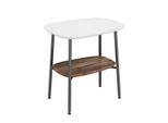 VitrA Plural Beistelltisch 64064 56,5 x 41,5 x 59 cm, Ablage walnuss, freistehend, weiß hochglanz