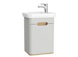 VitrA Sento Waschtisch-Möbel-Set 65981 50x37,5x68,5cm, Türanschlag rechts, hellgrau matt, Dekor
