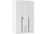 Drehtürenschrank RAUCH "Kleiderschrank Garderobe GAMMA Breiten 91/136/181/226/271/315/360 cm", alpinweiß, griffstangen graumetallic, B:136cm H:210cm T:54cm, Holzwerkstoff, Schränke, Drehtürenschrank, mit Schubladen, verschiedene Griff-Varianten TOPSELLER MADE IN GERMANY