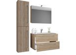 Waschtisch VCM "4-tlg. Waschplatz Waschtisch Badinos Schublade SC", braun (sonoma, eiche), B:93cm T:46cm, Waschtische, Waschtisch