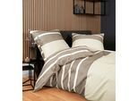 Bettwäsche JANINE "J. D.", mocca, beige, B/L: 135cm x 200cm, 1 Stk., 1 Stk., Mako-Satin, B/L: 80cm x 80cm, 2, Mako-Satin, Obermaterial: 100% Baumwolle, Bettwäsche, Bettwäsche, Bettwäsche im Streifen-Design in verschiedenen Qualitäten