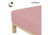 Spannbettlaken SCHLAFGUT "Basic Cotton Bettlaken, 160 g/m², 100% Baumwolle, Spannbetttuch", rosa (lila mid), 1 Stk., Jersey, 140-160x190-200 20cm, Jersey, Obermaterial: 100% Baumwolle, Bettlaken, Spannbettlaken, Spannbettlaken bis 20 cm Matratzenhöhe, bügelfrei und pflegeleicht