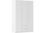 Drehtürenschrank RAUCH "Kleiderschrank Garderobe GAMMA Breiten 91/136/181/226/271/315/360 cm", alpinweiß, griffe weiß, B:136cm H:210cm T:54cm, Holzwerkstoff, Schränke, Drehtürenschrank, mit Schubladen, verschiedene Griff-Varianten TOPSELLER MADE IN GERMANY