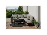 Ambia Garden Loungegarnitur, Grau, Dunkelgrau, Metall, Kunststoff, 3-teilig, Füllung: Schaumstoff,Polyester, einzeln stellbar, 210x70x67 cm, wetterbeständig, Gartenmöbel, Loungemöbel, Loungegarnituren