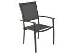 Gardenson , Graphitfarben, Grau , Metall, Textil , Uni , 57x90x56 cm , stapelbar , Gartenmöbel, Gartensessel, Gartensessel stapelbar
