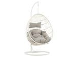 Gardenson , Weiß , Holz , Rattan , 95x196x95 cm , Gartenmöbel, Relaxmöbel, Hängesessel