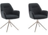 4-Fußstuhl MCA FURNITURE, grau (anthrazit, edelstahlfarben, anthrazit), B:60cm H:89cm T:64cm, Polyester, Stühle, 180 drehbar