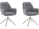 4-Fußstuhl MCA FURNITURE, grau (grau, edelstahlfarben, grau), B:60cm H:89cm T:64cm, Polyester, Stühle, 180 drehbar