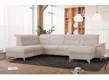 Wohnlandschaft SIT & MORE "Astoria U-Form", beige (nature), B:327cm H:91cm T:225cm, 100% Polyester, Sofas, Wohnlandschaft, wahlweise mit motorischer Relaxfunktion