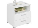 Carryhome Nachttisch , Weiss , Kunststoff , 2 Schublade(n) Schubladen , 45x47x35 cm , Schlafzimmer, Nachttische