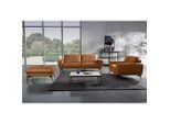 Livetastic 3-Sitzer-Sofa , Schwarz, Cognac , Leder , Echtleder , Semi-Anilinleder , 207x85x92 cm , Made in EU , Rücken echt , Wohnzimmer, Sofas & Couches, Sofas, 3er Sofas