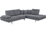 Ecksofa CALIA ITALIA "Toby Wing, B/T: 288/232 cm, Designsofa, Premium Sitzkomfort, L-Form", grau (grigio quebec), B:288cm H:90cm T:232cm, Synthetische Faser (100% Polyester), Sofas, Ecksofa, Sitztiefenverstellung, wahlw. mit Kissen-Set,Füße schwarz matt