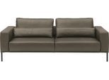 3-Sitzer MUSTERRING "JustBPM100, 242 cm breit, aus hochwertigem Leder", oliv, B:242cm H:88cm T:107cm, 100% Leder, Sofas, XL-Sofa, wahlweise mit Nierenkissen und mot. Sitzauszug, Fuß schwarz