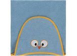 Kapuzenhandtuch EGERIA "OWL", hellblau, B:70cm L:100cm, Frottier, Baumwolle, Handtücher, mit Eulen Applikation