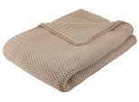 Wohndecke OTTO HOME "Phelon", grau (taupe), B:130cm L:170cm, Baumwolle, Wohndecken, Wohndecke, 100% Baumwolle, Trendiges Strickmuster, 130 × 170 cm, 540 g/m², weich