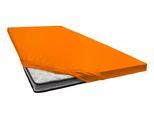 Spannbettlaken BELLANA "bellana deluxe für Topper, mit Elasthan, Premium Jersey 230 g/m²", orange (papaya), 1 Stk., Jersey, 140x200 140x210 140x220 150x200 150x210 150x220 160x200 160x210 160x220 10cm, Jersey, Obermaterial: 95% Baumwolle, 5% Elasthan (LYCRA), Bettlaken, Spannbettlaken, mit 5% Elasthan, für Topper mit 4-10cm Höhe, bügelfrei, faltenfrei