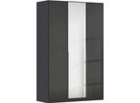 Drehtürenschrank OTTO HOME "Kleiderschrank Schrank Garderobe AGORDO mit Dekor- oder Hochglanzfront", grau (graumetallic, effektgrau hochglanz), B:136cm H:210cm T:54cm, Holzwerkstoff, Schränke, Drehtürenschrank, durchdachte Innenausstattung, in 8 Breiten und 2 Höhen MADE IN GERMANY