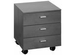 Rollcontainer MÄUSBACHER "Mio", grau (graphit), B:45cm H:51cm T:45cm, Holzwerkstoff, Metall, Rollwagen, Rollcontainer