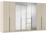 Drehtürenschrank OTTO HOME "Kleiderschrank Schrank Garderobe AGORDO mit Dekor- oder Hochglanzfront", beige (champagner), B:360cm H:210cm T:54cm, Holzwerkstoff, Schränke, Drehtürenschrank, durchdachte Innenausstattung, in 8 Breiten und 2 Höhen MADE IN GERMANY