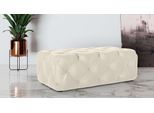 Polsterhocker HOME AFFAIRE "FOLLINA", beige (creme), B:130cm H:39cm T:65cm, 100% Polyester, Hocker, Polsterhocker, Polsterhocker mit klassischer Chesterfield-Knopfheftung